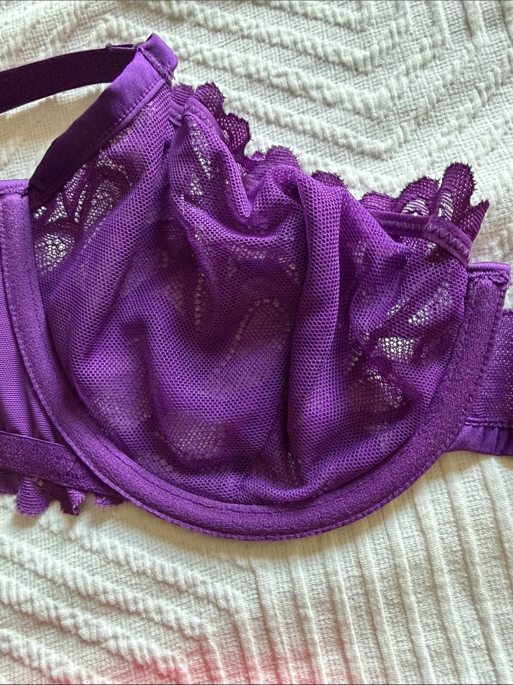 Lot of 2 New Savage X Fenty Purple & Red Lace Underwire Demi Bras - Picture 6 of 6